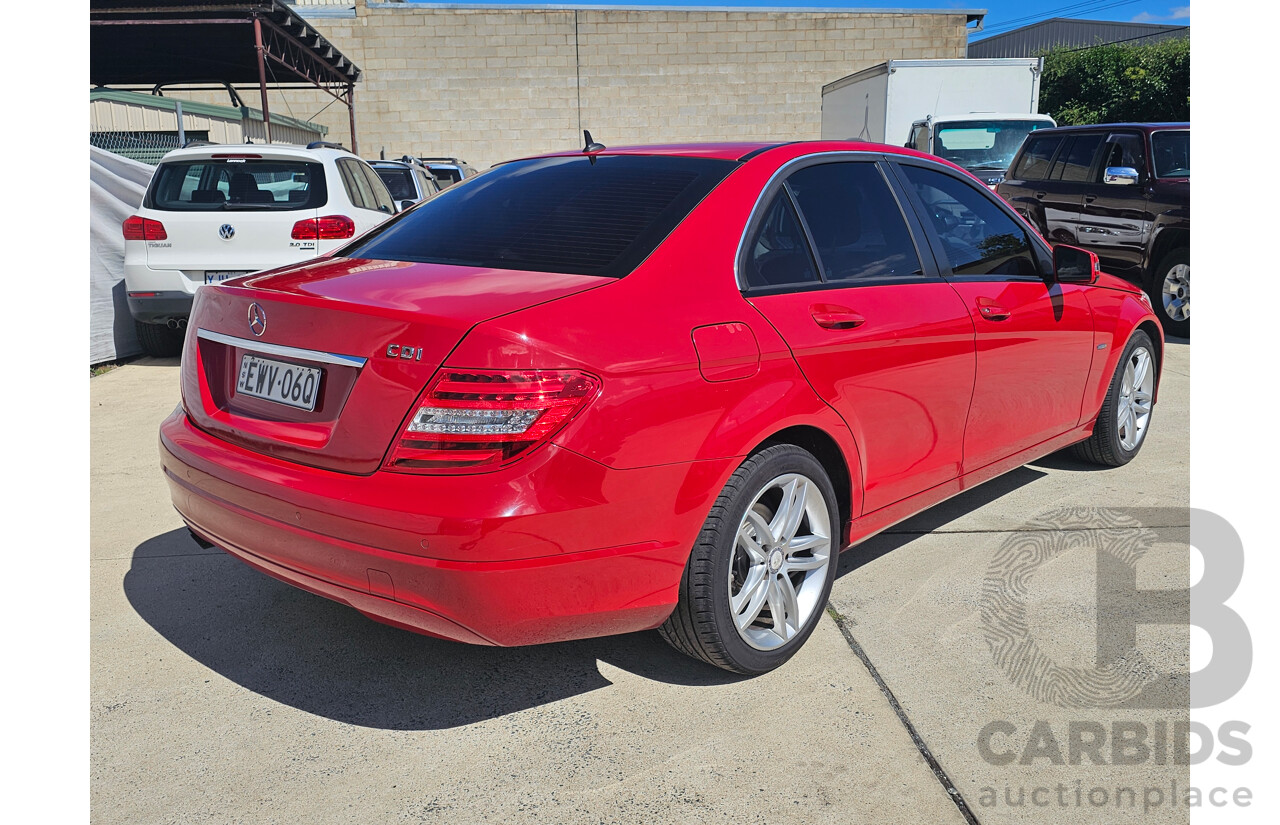 3/2012 Mercedes-Benz C200 CDI BE W204 MY12 4d Sedan Red 2.1L