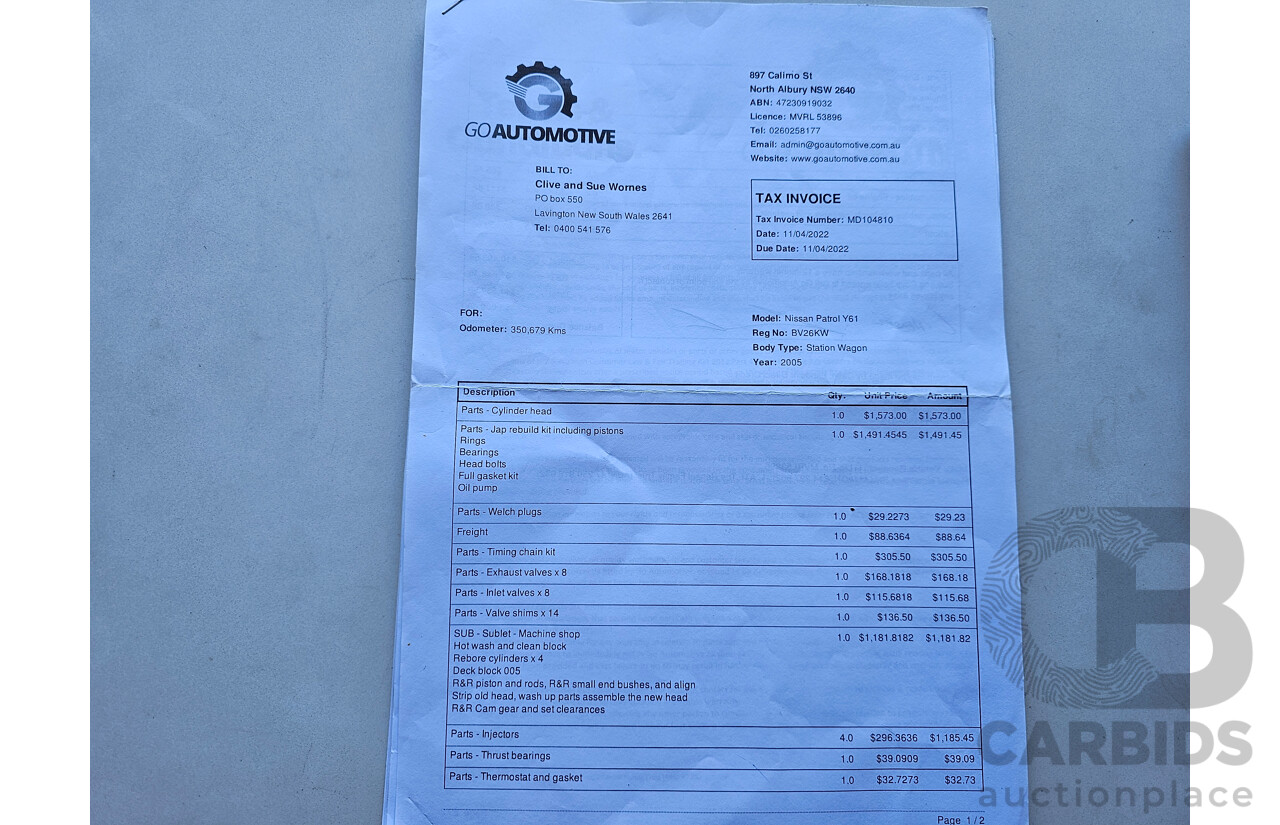 11/2005 Nissan Patrol ST-L (4x4) GU IV 4d Wagon Maroon 3.0L