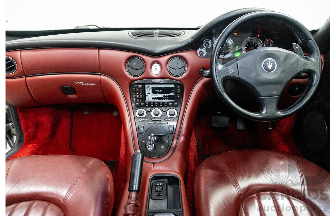 7/2002 Maserati Coupe Cambiocorsa 2d Coupe Grigio Alfieri Metallic Grey V8 4.2L - 09/2009 Import