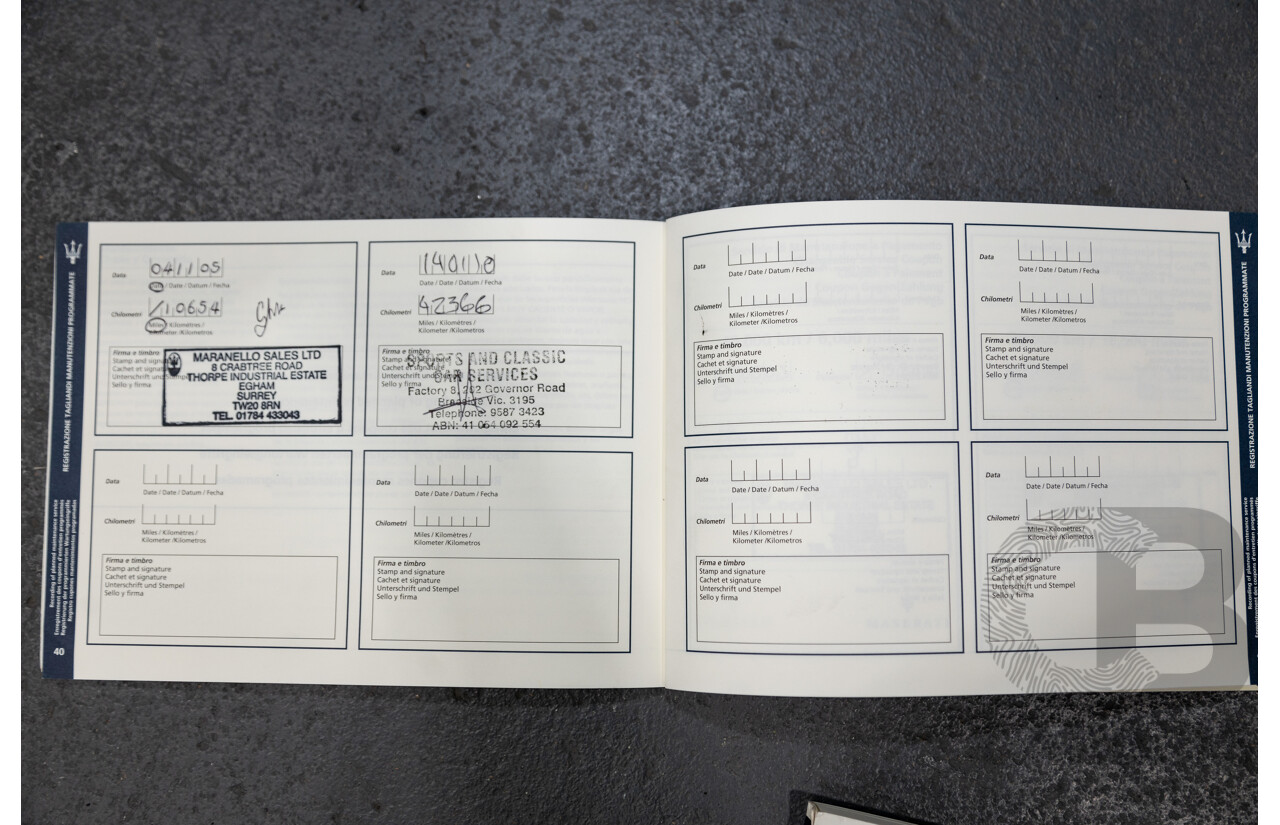 7/2002 Maserati Coupe Cambiocorsa 2d Coupe Grigio Alfieri Metallic Grey V8 4.2L - 09/2009 Import