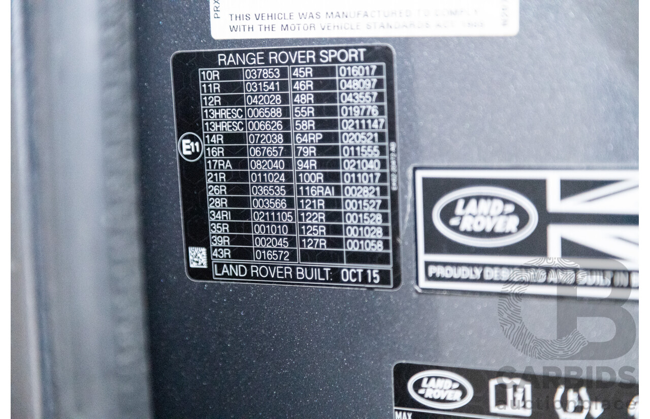 11/2015 Range Rover Range Rover Sport 3.0 TDV6 SE (AWD) LW MY16 4d Wagon Ammonite Metallic Grey Turbo Diesel V6 3.0L