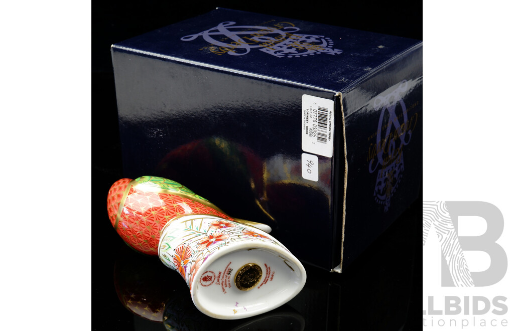 Royal Crown Derby Porcelain Limited Edition 940 of 2500 Signed by Artist, Lorikeet Paperweight in Original Box