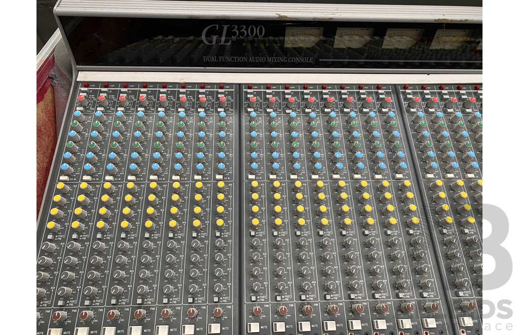 Allen & Heath GL3300 40 Channel Dual Function Audio Mixing Console with Rack Units and Road Cases