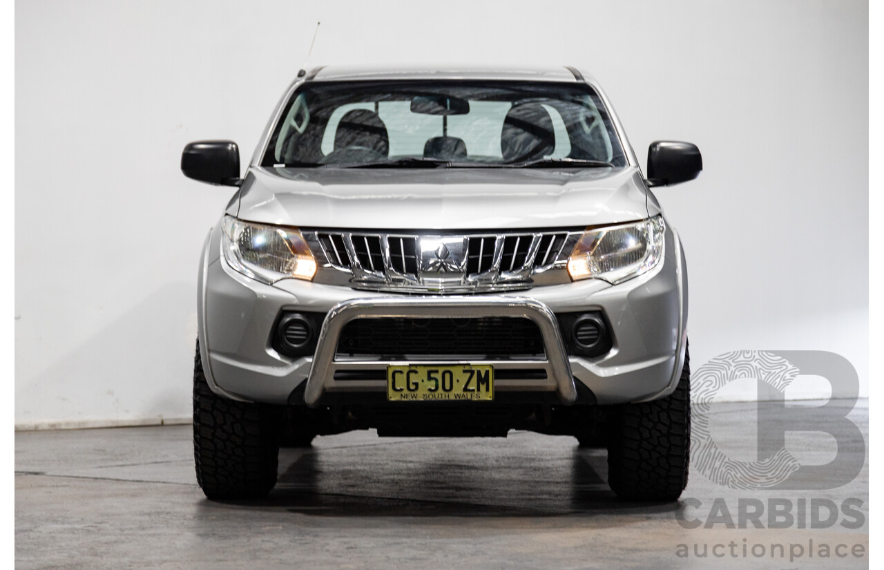 10/2015 Mitsubishi Triton GLX (4x4) MQ MY16 Dual Cab Utility Metallic Silver Turbo Diesel 2.4L
