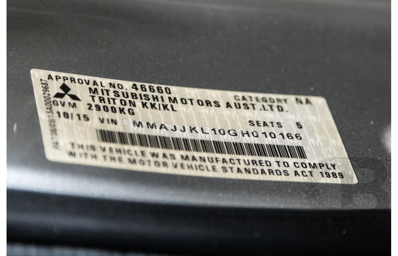 10/2015 Mitsubishi Triton GLX (4x4) MQ MY16 Dual Cab Utility Metallic Silver Turbo Diesel 2.4L