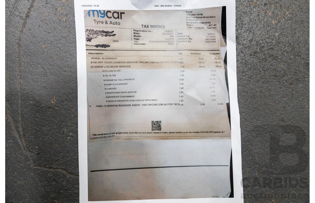 01/2019 Peugeot 308 Allure T9 MY19 4d Hatch Artense Grey Turbo 1.2L