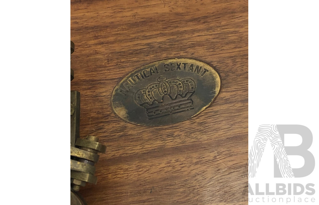 Vintage Brass Von Zieberbosch German Nautical Sexton in Timber Box