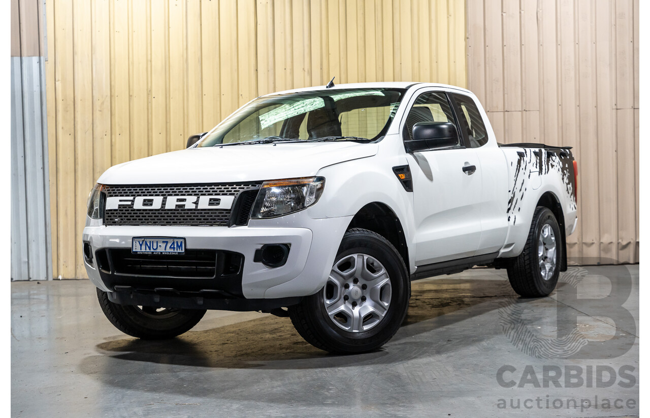 12/2013 Ford Ranger XL 2.2 Hi-Rider PX Super Cab Utility White Turbo Diesel 2.2L