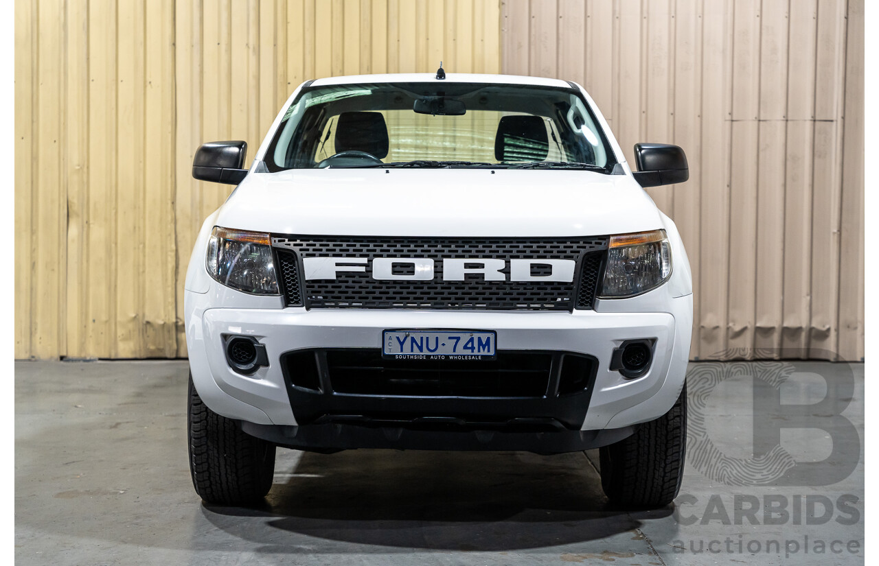 12/2013 Ford Ranger XL 2.2 Hi-Rider PX Super Cab Utility White Turbo Diesel 2.2L