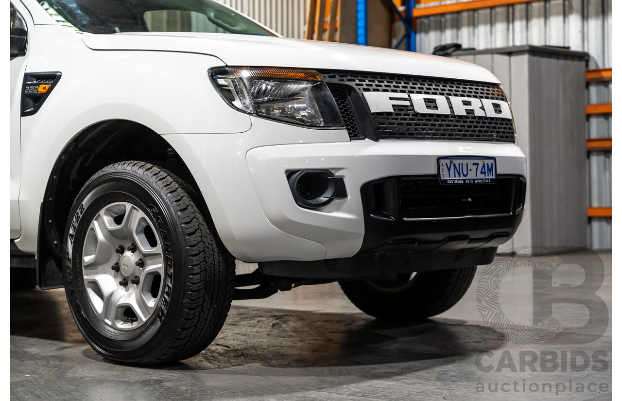 12/2013 Ford Ranger XL 2.2 Hi-Rider PX Super Cab Utility White Turbo Diesel 2.2L