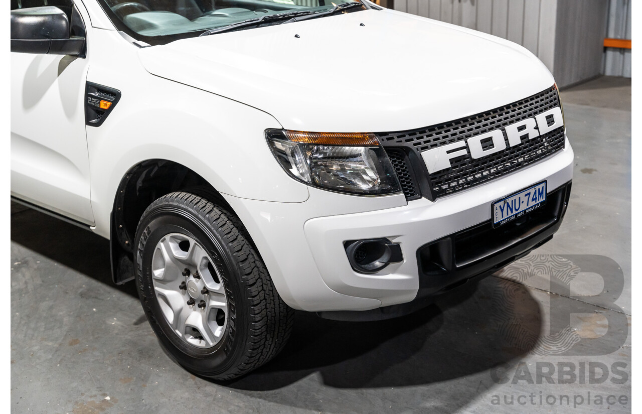 12/2013 Ford Ranger XL 2.2 Hi-Rider PX Super Cab Utility White Turbo Diesel 2.2L