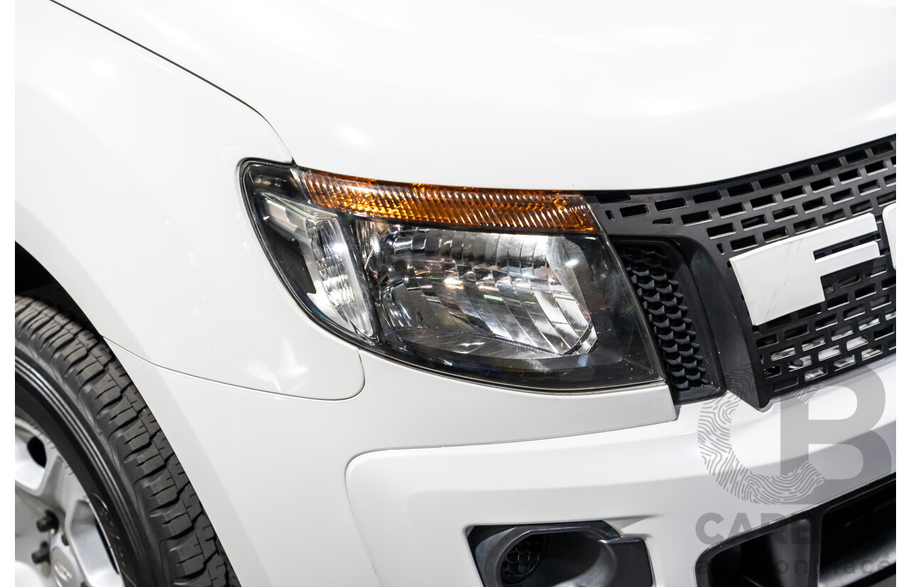 12/2013 Ford Ranger XL 2.2 Hi-Rider PX Super Cab Utility White Turbo Diesel 2.2L