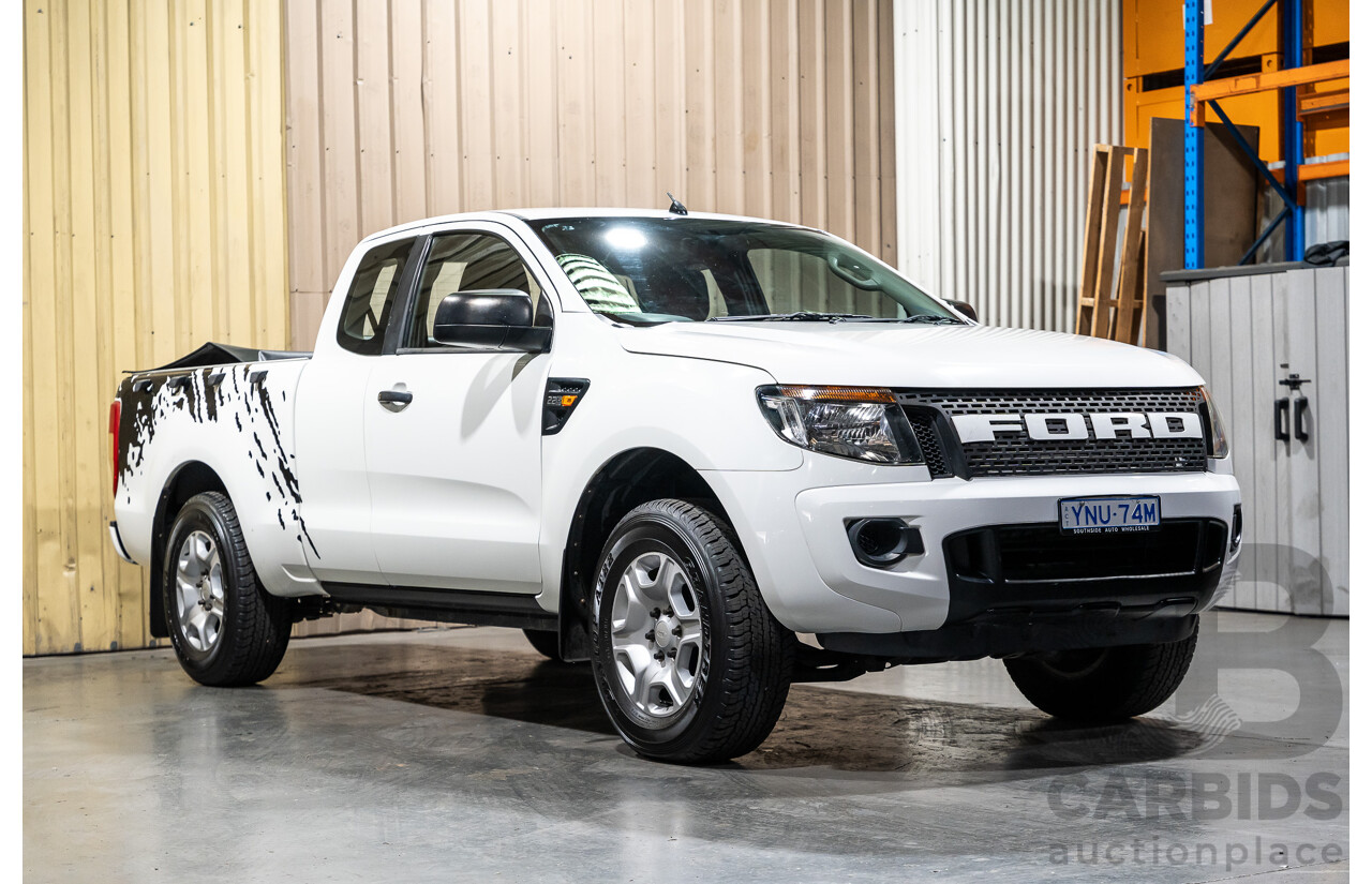12/2013 Ford Ranger XL 2.2 Hi-Rider PX Super Cab Utility White Turbo Diesel 2.2L