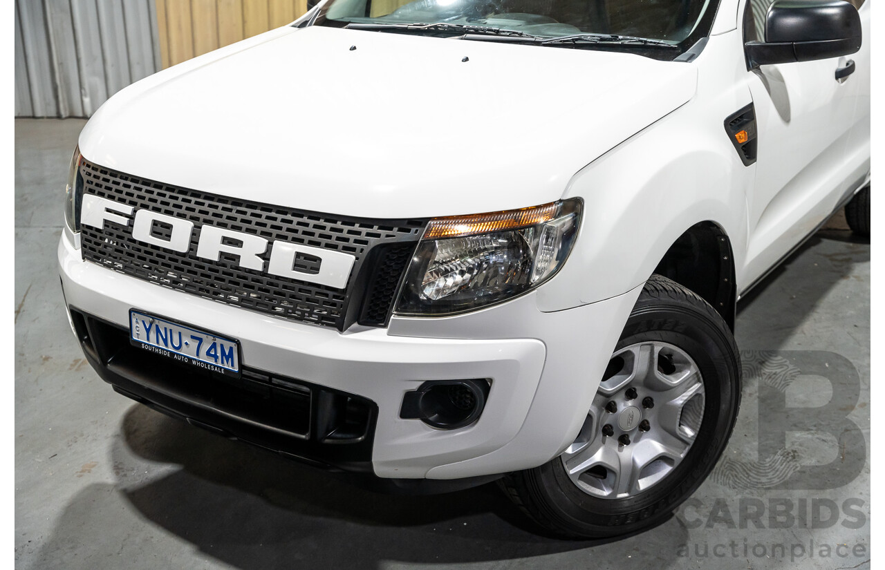 12/2013 Ford Ranger XL 2.2 Hi-Rider PX Super Cab Utility White Turbo Diesel 2.2L