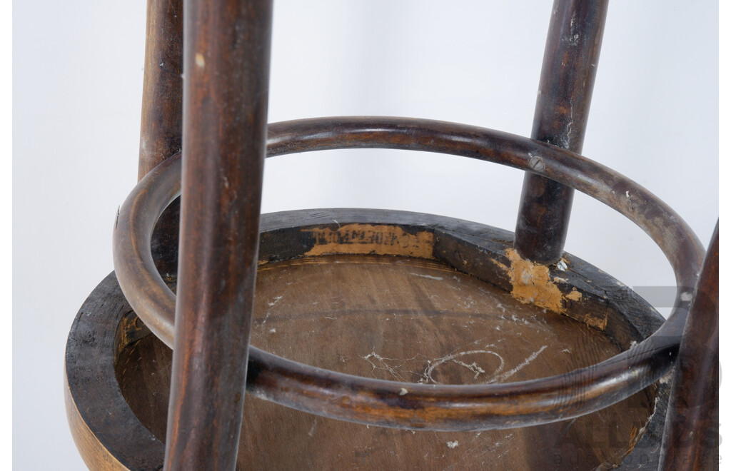 Four Antique Pressed Seat Bent Wood Chairs