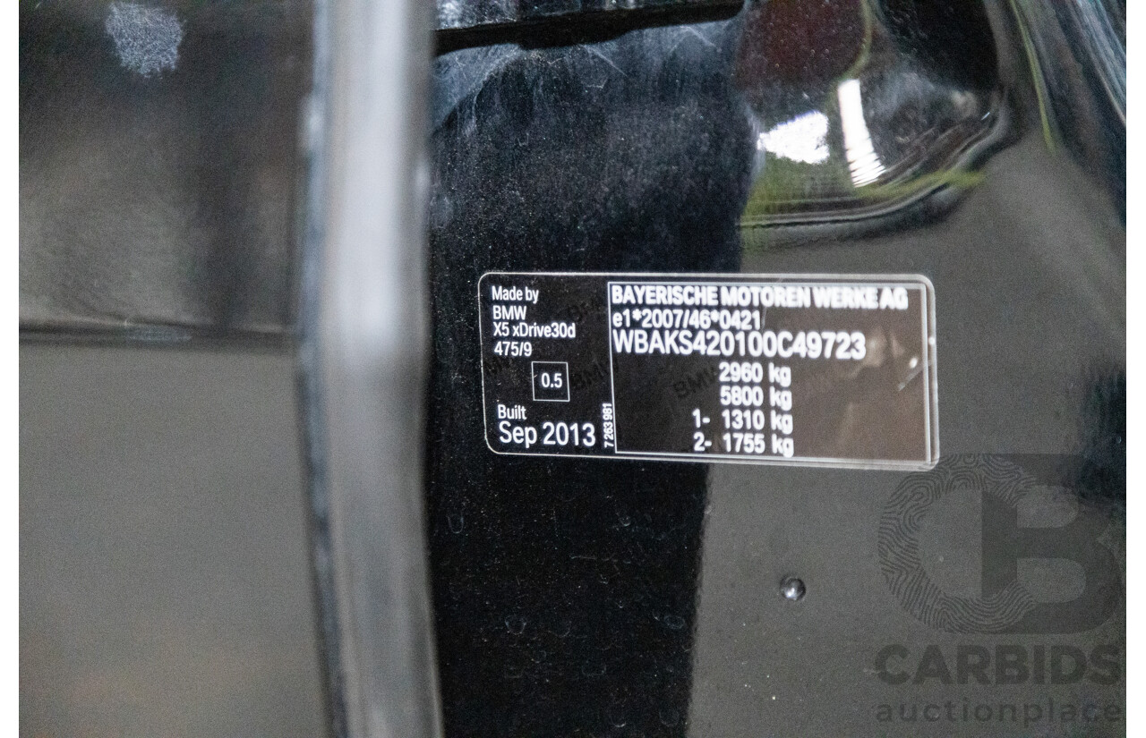 11/2013 BMW X5 xDrive30d (AWD) F15 4D Wagon Metallic Black Turbo Diesel 3.0L - 7 Seater