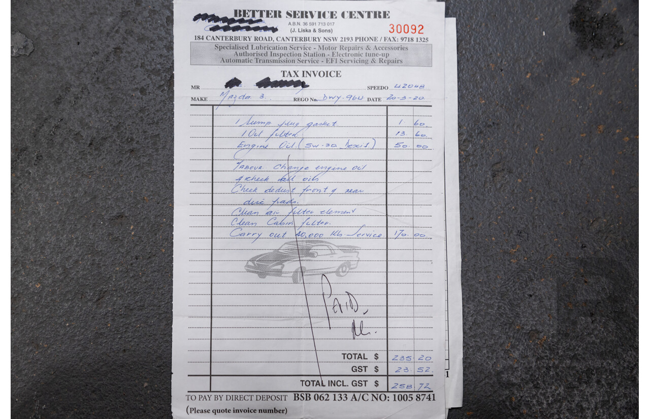 05/2018 Mazda 3 SP25 BN MY18 4D Sedan Deep Crystal Blue Metallic 2.5L