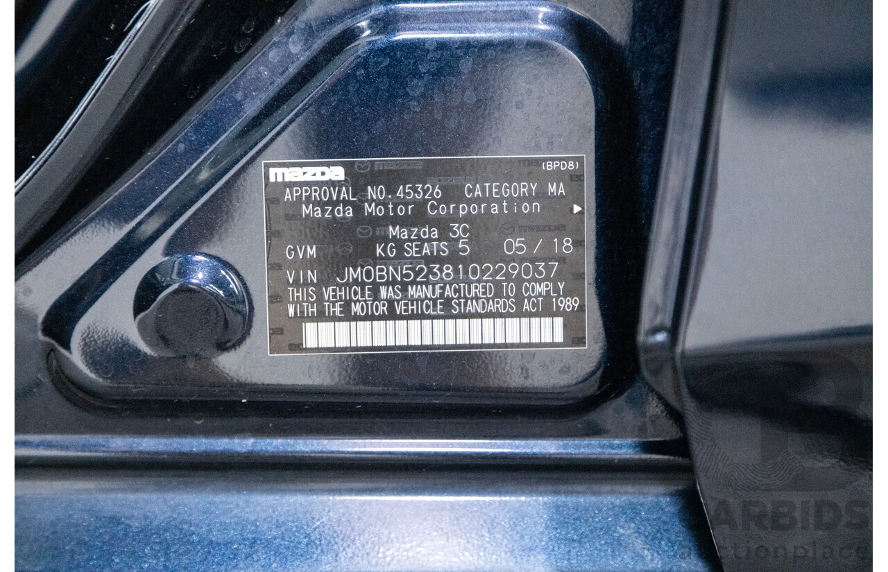 05/2018 Mazda 3 SP25 BN MY18 4D Sedan Deep Crystal Blue Metallic 2.5L