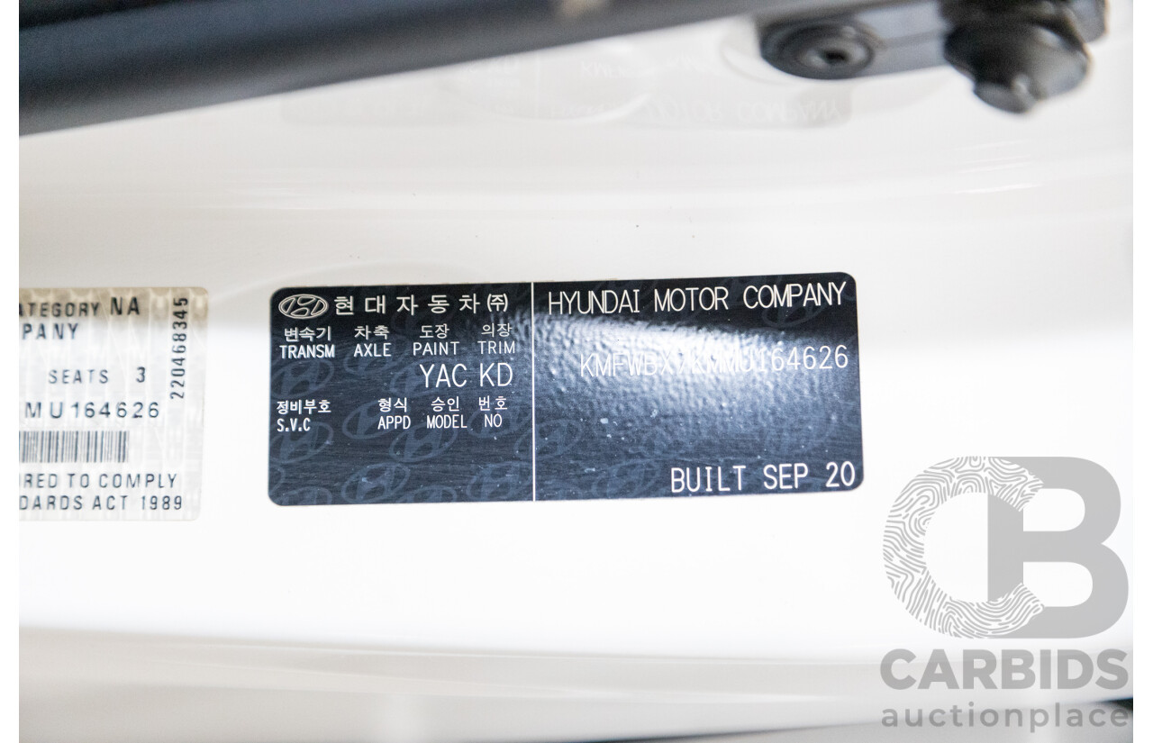 09/2020 Hyundai iLoad 3S LIFTBACK TQ4 MY21 4D Van White Turbo Diesel 2.5L