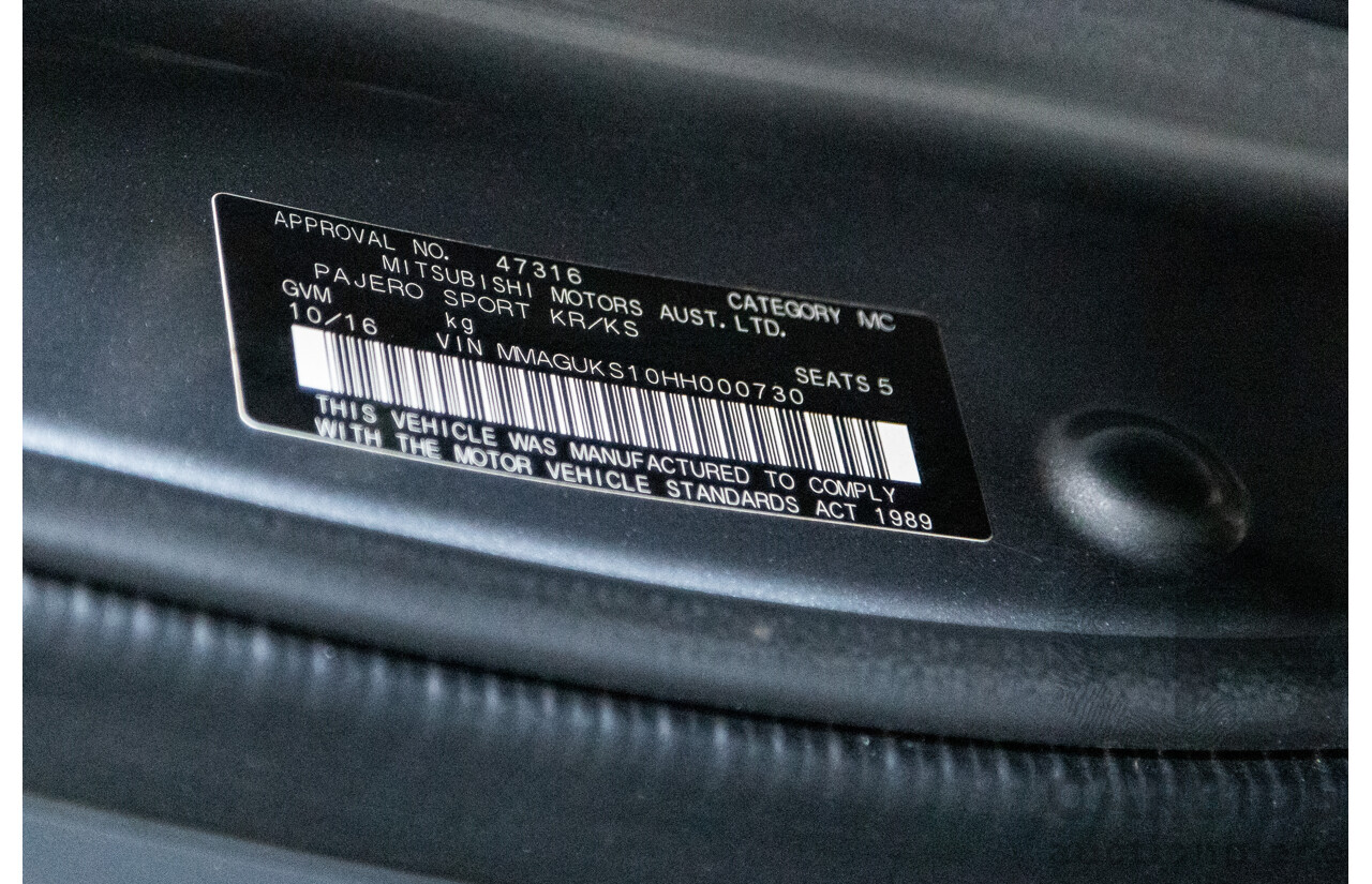 10/2016 Mitsubishi Pajero Sport GLX (4x4) MY16 4D Wagon Grey Turbo Diesel 2.4L