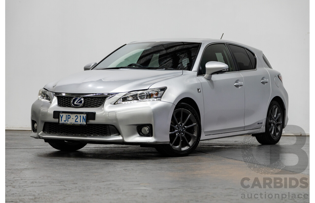 03/2013 Lexus CT 200H Hybrid F-Sport ZWA10R MY13 Upgrade 5D Hatchback Silver 1.8L - Hybrid