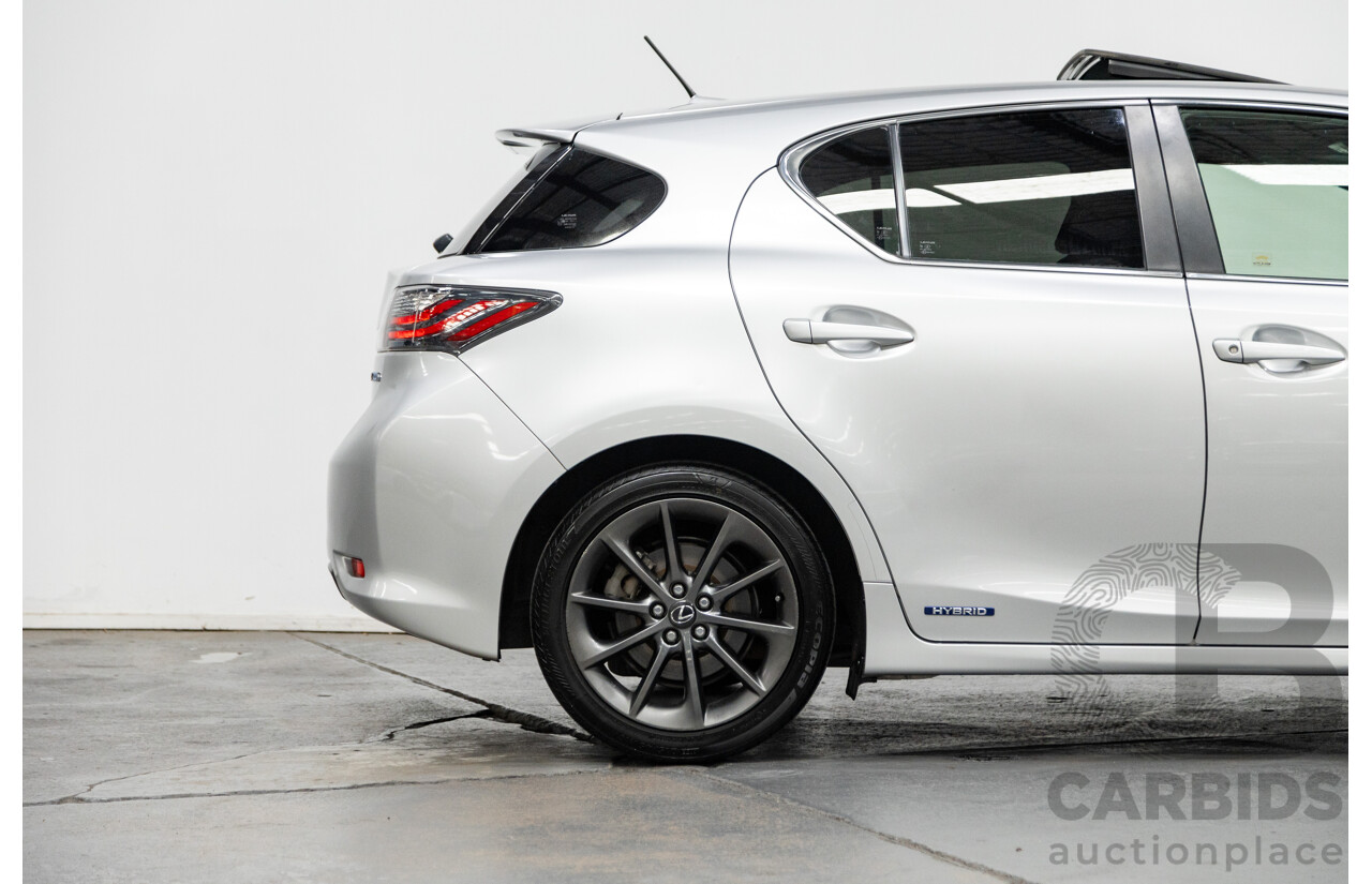 03/2013 Lexus CT 200H Hybrid F-Sport ZWA10R MY13 Upgrade 5D Hatchback Silver 1.8L - Hybrid