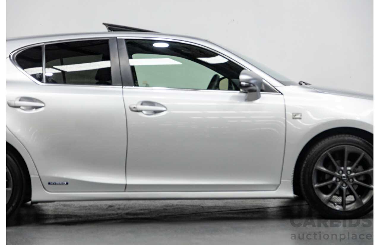 03/2013 Lexus CT 200H Hybrid F-Sport ZWA10R MY13 Upgrade 5D Hatchback Silver 1.8L - Hybrid