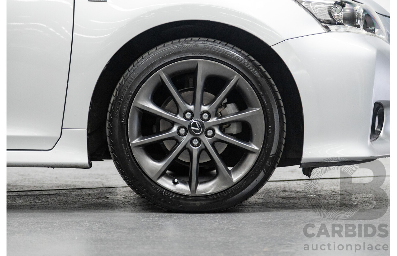 03/2013 Lexus CT 200H Hybrid F-Sport ZWA10R MY13 Upgrade 5D Hatchback Silver 1.8L - Hybrid