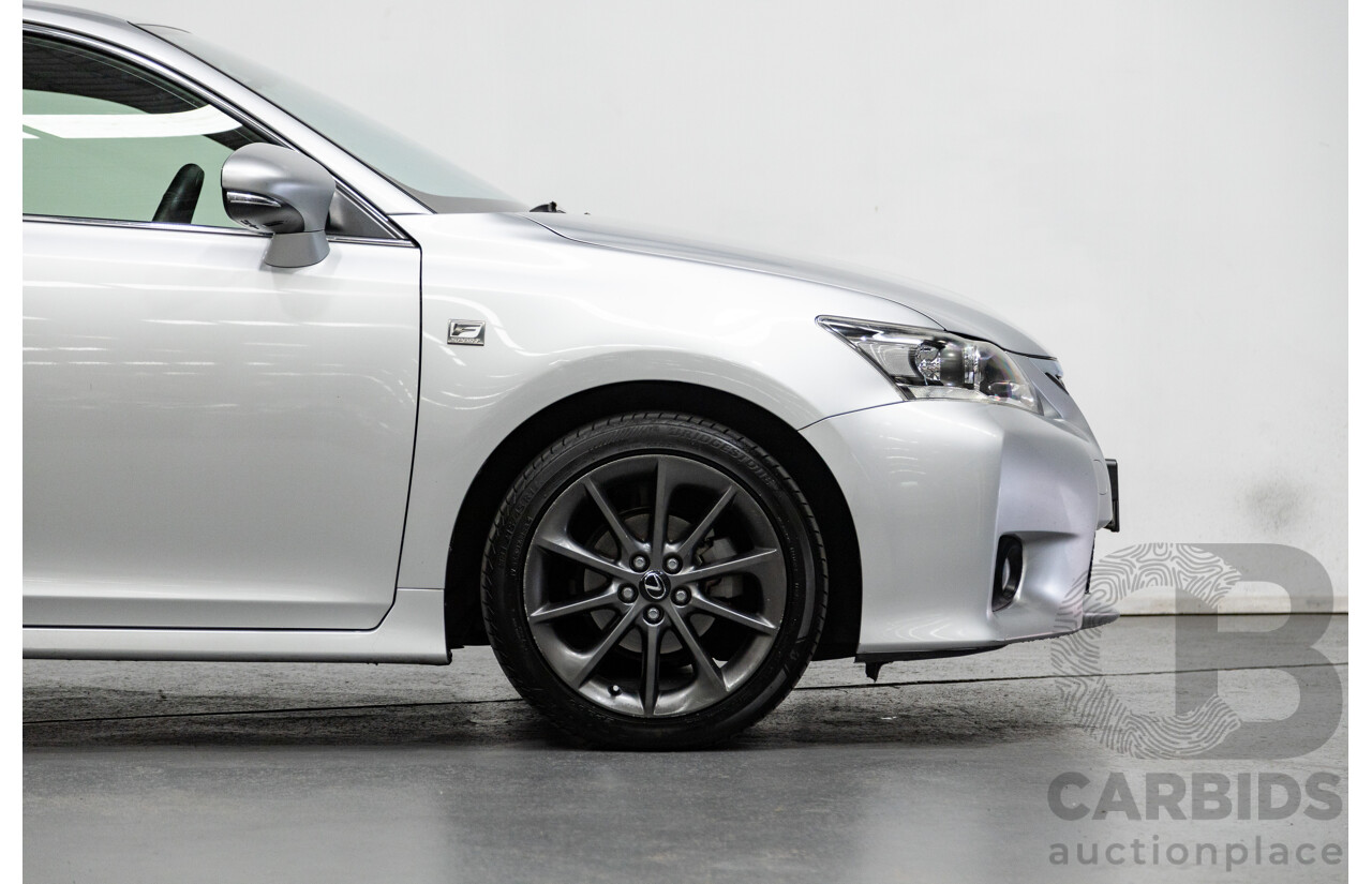 03/2013 Lexus CT 200H Hybrid F-Sport ZWA10R MY13 Upgrade 5D Hatchback Silver 1.8L - Hybrid