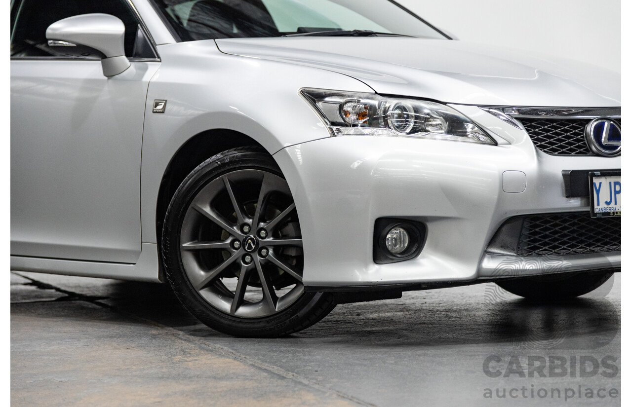 03/2013 Lexus CT 200H Hybrid F-Sport ZWA10R MY13 Upgrade 5D Hatchback Silver 1.8L - Hybrid