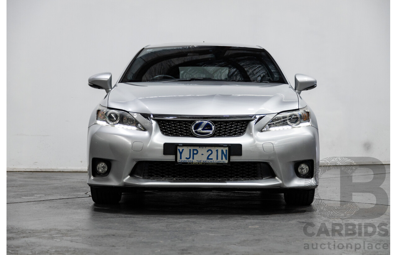 03/2013 Lexus CT 200H Hybrid F-Sport ZWA10R MY13 Upgrade 5D Hatchback Silver 1.8L - Hybrid