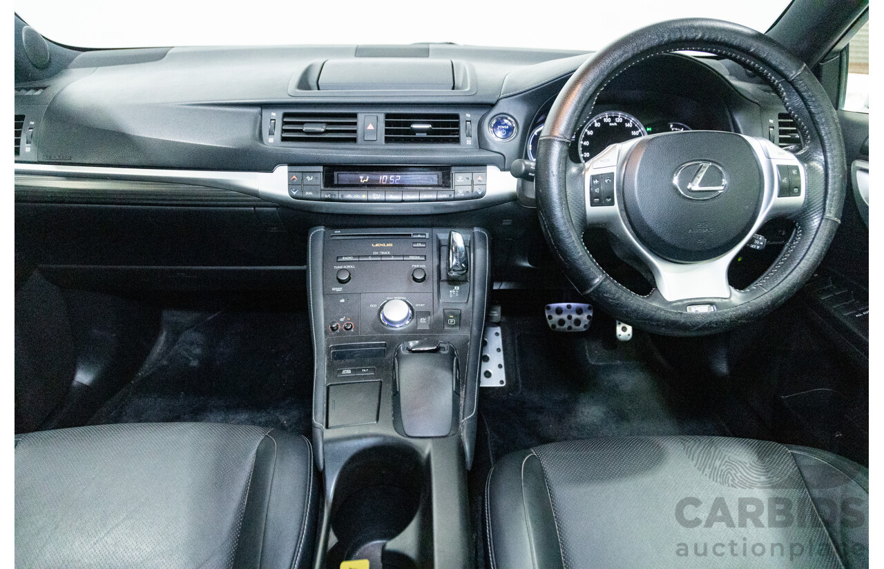 03/2013 Lexus CT 200H Hybrid F-Sport ZWA10R MY13 Upgrade 5D Hatchback Silver 1.8L - Hybrid
