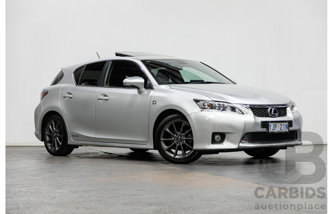 03/2013 Lexus CT 200H Hybrid F-Sport ZWA10R MY13 Upgrade 5D Hatchback Silver 1.8L - Hybrid