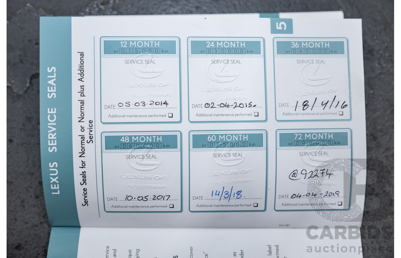 03/2013 Lexus CT 200H Hybrid F-Sport ZWA10R MY13 Upgrade 5D Hatchback Silver 1.8L - Hybrid