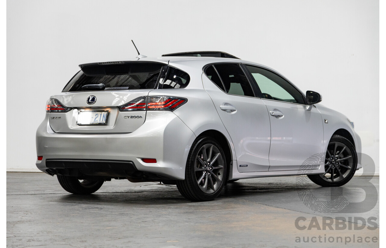 03/2013 Lexus CT 200H Hybrid F-Sport ZWA10R MY13 Upgrade 5D Hatchback Silver 1.8L - Hybrid