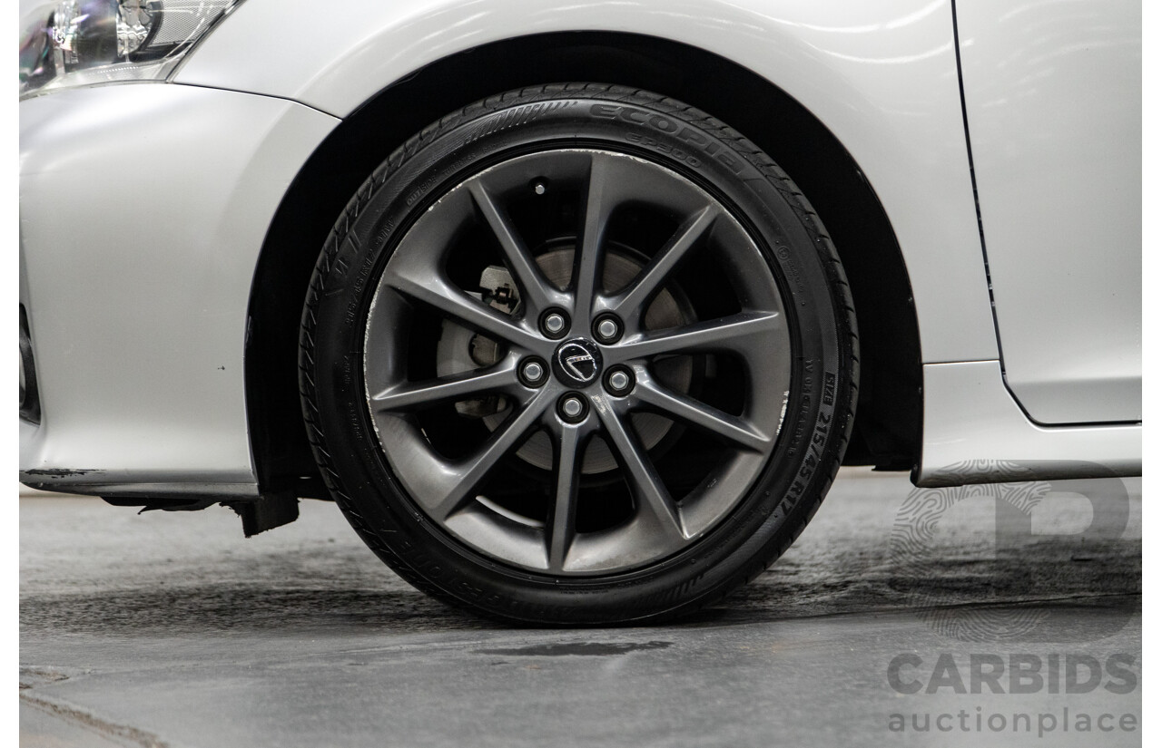 03/2013 Lexus CT 200H Hybrid F-Sport ZWA10R MY13 Upgrade 5D Hatchback Silver 1.8L - Hybrid