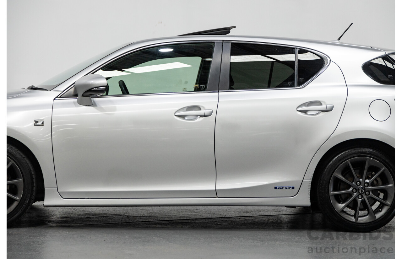 03/2013 Lexus CT 200H Hybrid F-Sport ZWA10R MY13 Upgrade 5D Hatchback Silver 1.8L - Hybrid