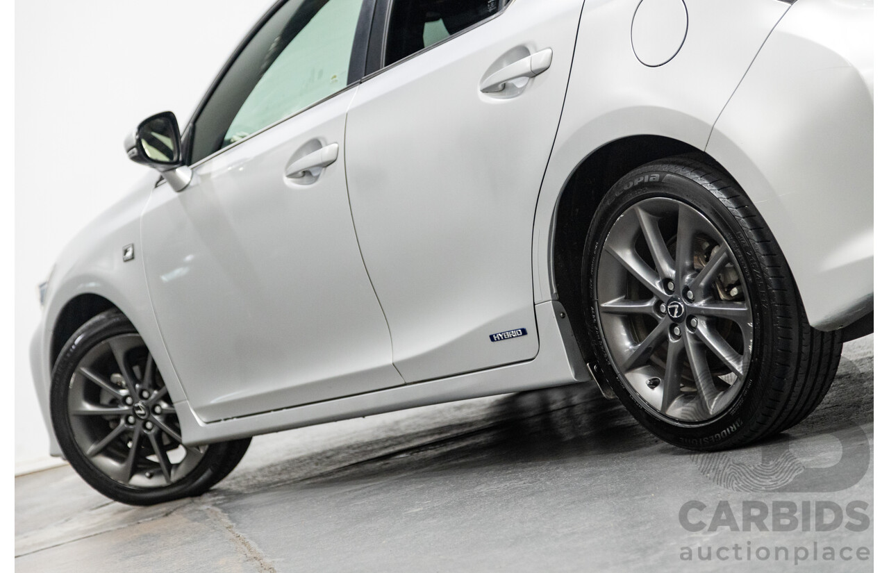 03/2013 Lexus CT 200H Hybrid F-Sport ZWA10R MY13 Upgrade 5D Hatchback Silver 1.8L - Hybrid