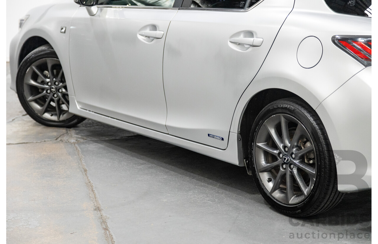 03/2013 Lexus CT 200H Hybrid F-Sport ZWA10R MY13 Upgrade 5D Hatchback Silver 1.8L - Hybrid