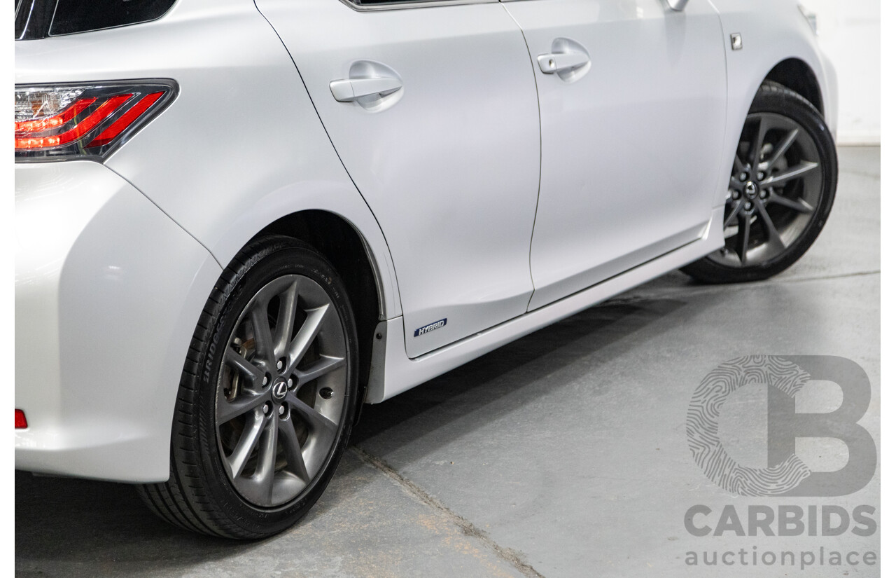 03/2013 Lexus CT 200H Hybrid F-Sport ZWA10R MY13 Upgrade 5D Hatchback Silver 1.8L - Hybrid
