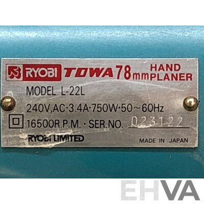 Ryobi Towa 750 Watt Electric Planer