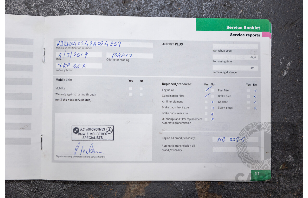 07/2007 Mercedes Benz C280 Avantgarde W204 4D Sedan Iridium Silver Metallic V6 3.0L