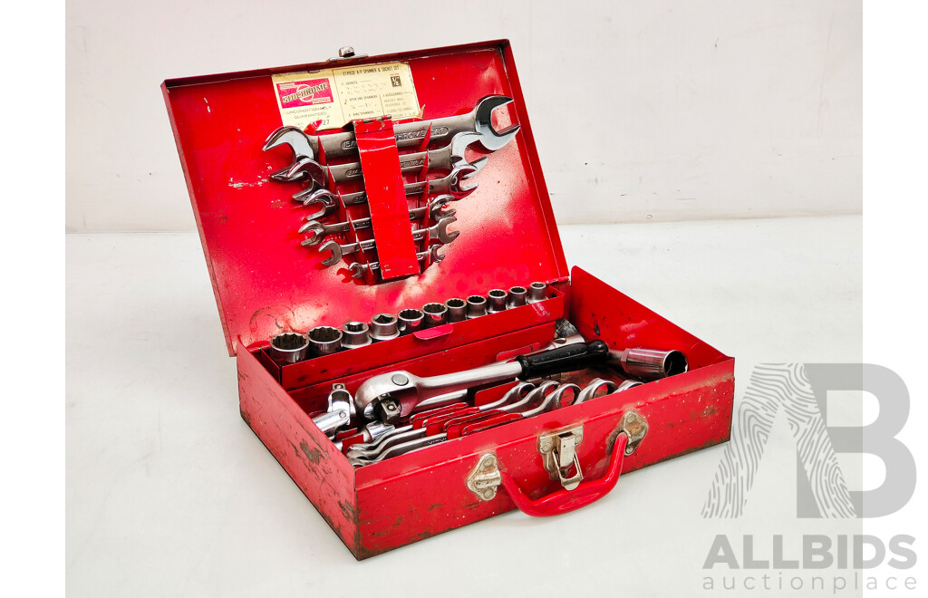 SIDCHROME A/F Spanner & Socket Set with Tool Case