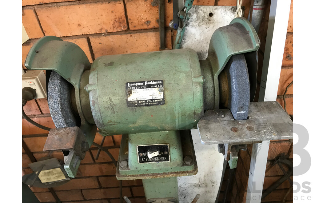 Crompton Parkinson 8" Grinder with Pedestal Stand