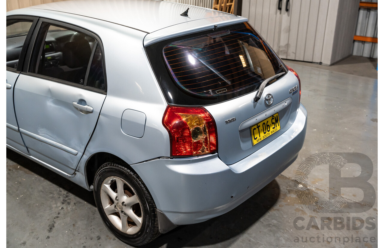 2/2007 Toyota Corolla Conquest SECA ZZE122R MY06 UPGRADE 5d Hatchback Blue 1.8L