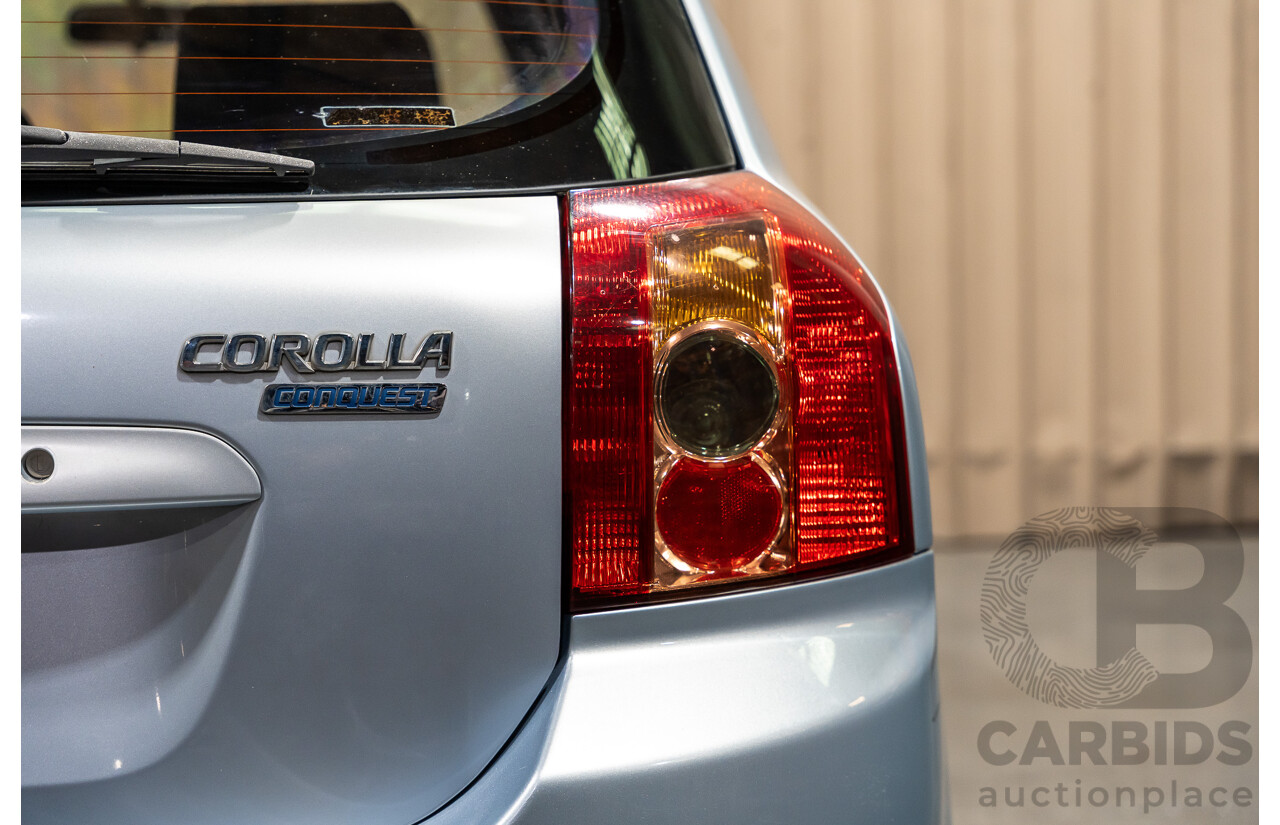 2/2007 Toyota Corolla Conquest SECA ZZE122R MY06 UPGRADE 5d Hatchback Blue 1.8L