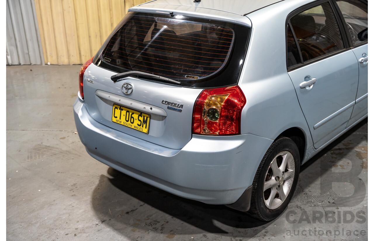 2/2007 Toyota Corolla Conquest SECA ZZE122R MY06 UPGRADE 5d Hatchback Blue 1.8L