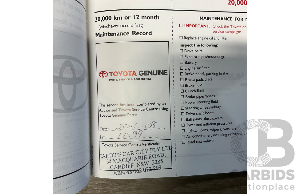 2/2007 Toyota Corolla Conquest SECA ZZE122R MY06 UPGRADE 5d Hatchback Blue 1.8L