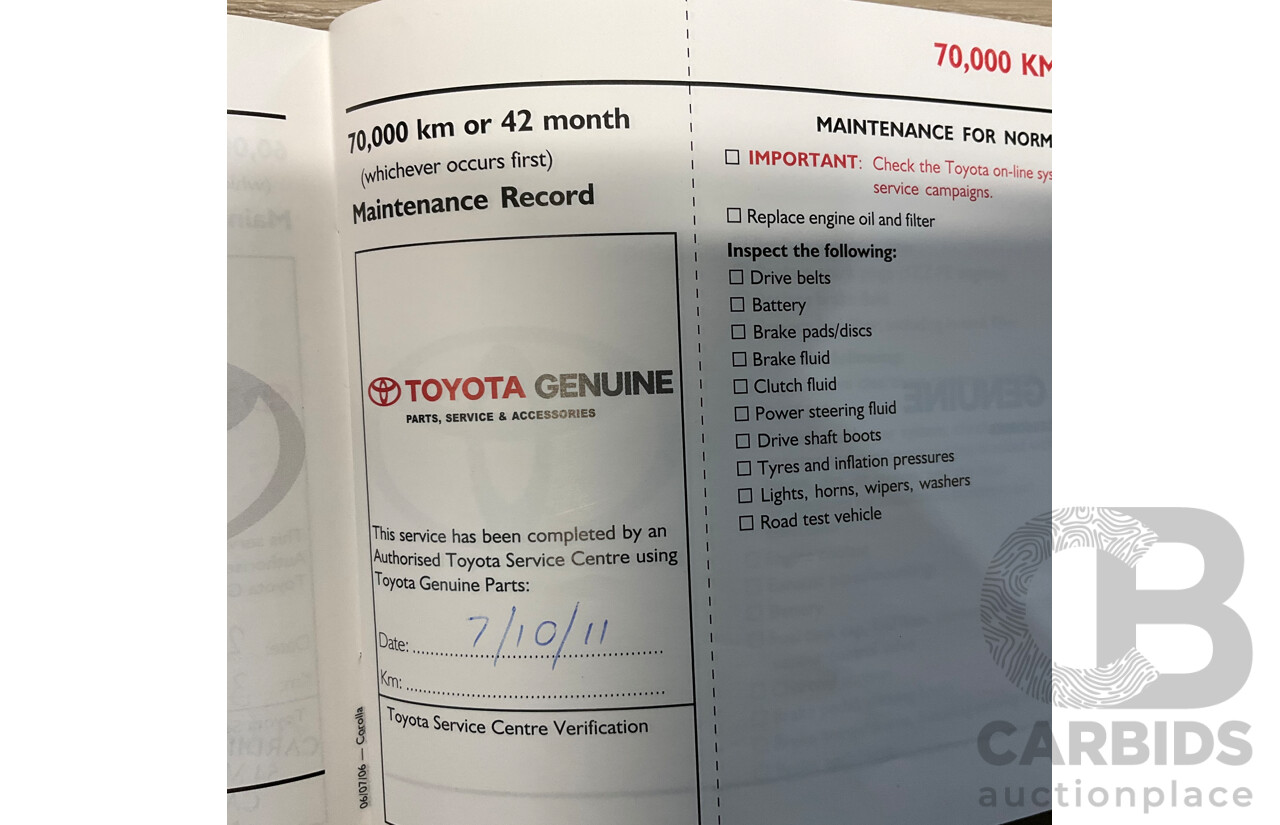 2/2007 Toyota Corolla Conquest SECA ZZE122R MY06 UPGRADE 5d Hatchback Blue 1.8L