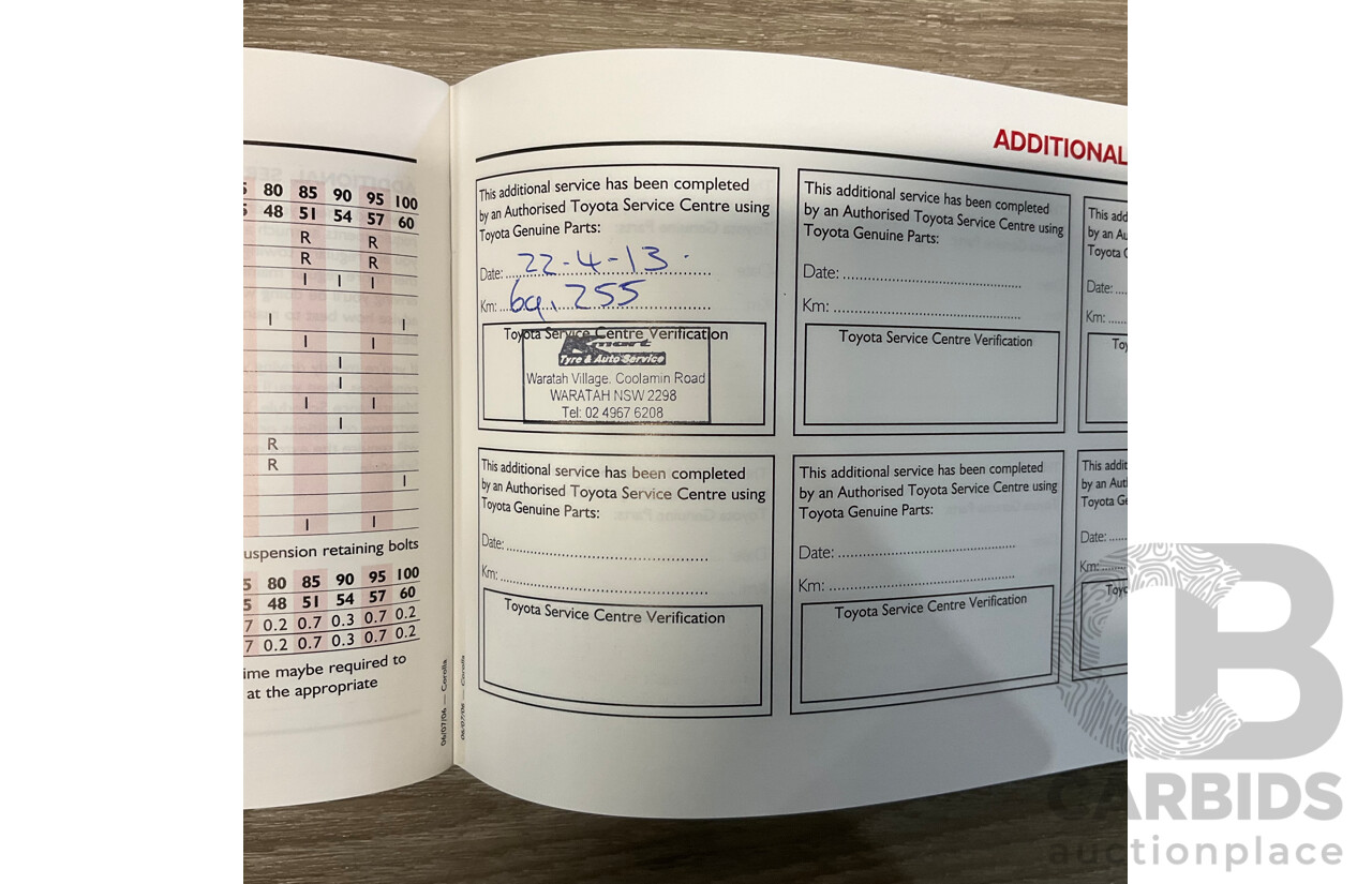 2/2007 Toyota Corolla Conquest SECA ZZE122R MY06 UPGRADE 5d Hatchback Blue 1.8L